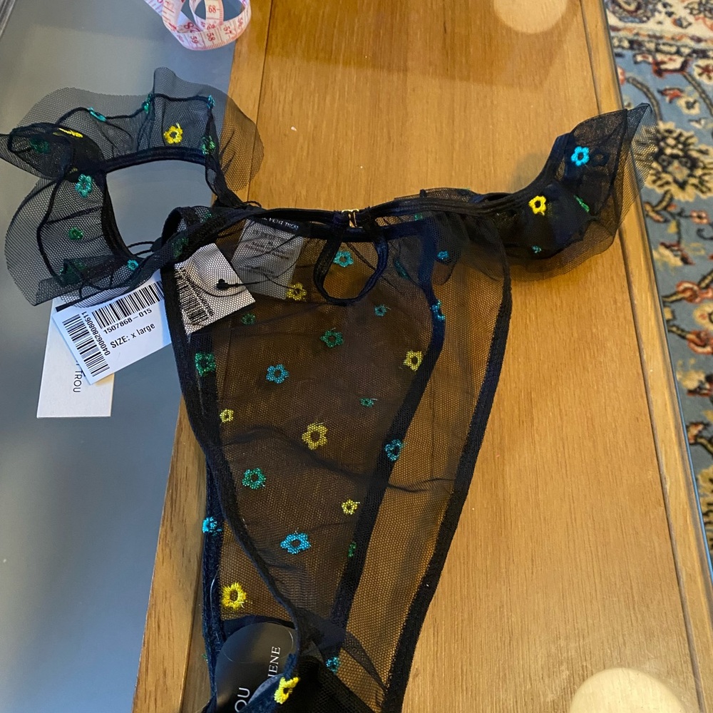 Sheer Black Floral Bodysuit